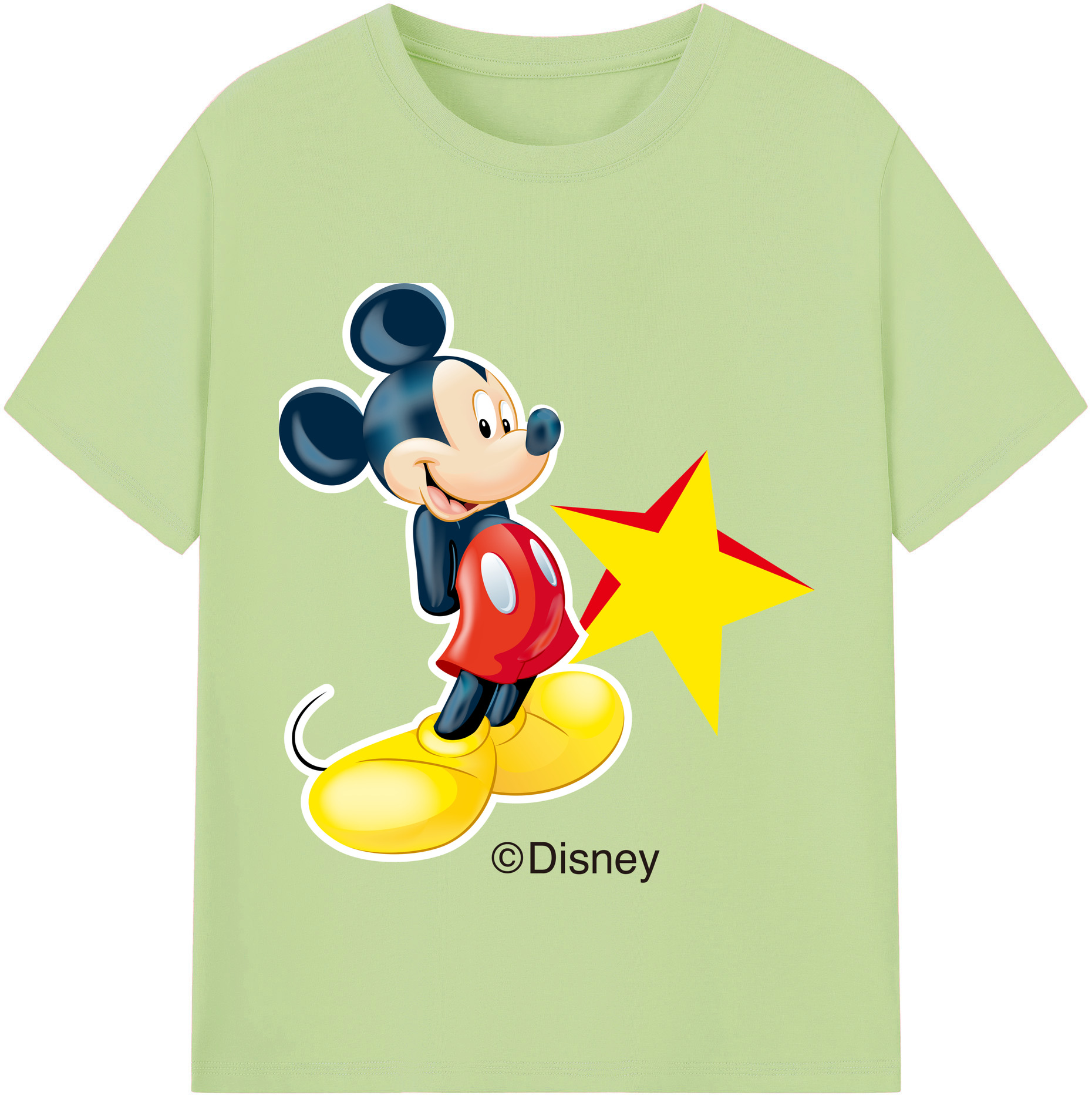 （画像用） ミッキーマウス Mickey Mouse 綿100％半袖Tシャツ（フロントプリント）